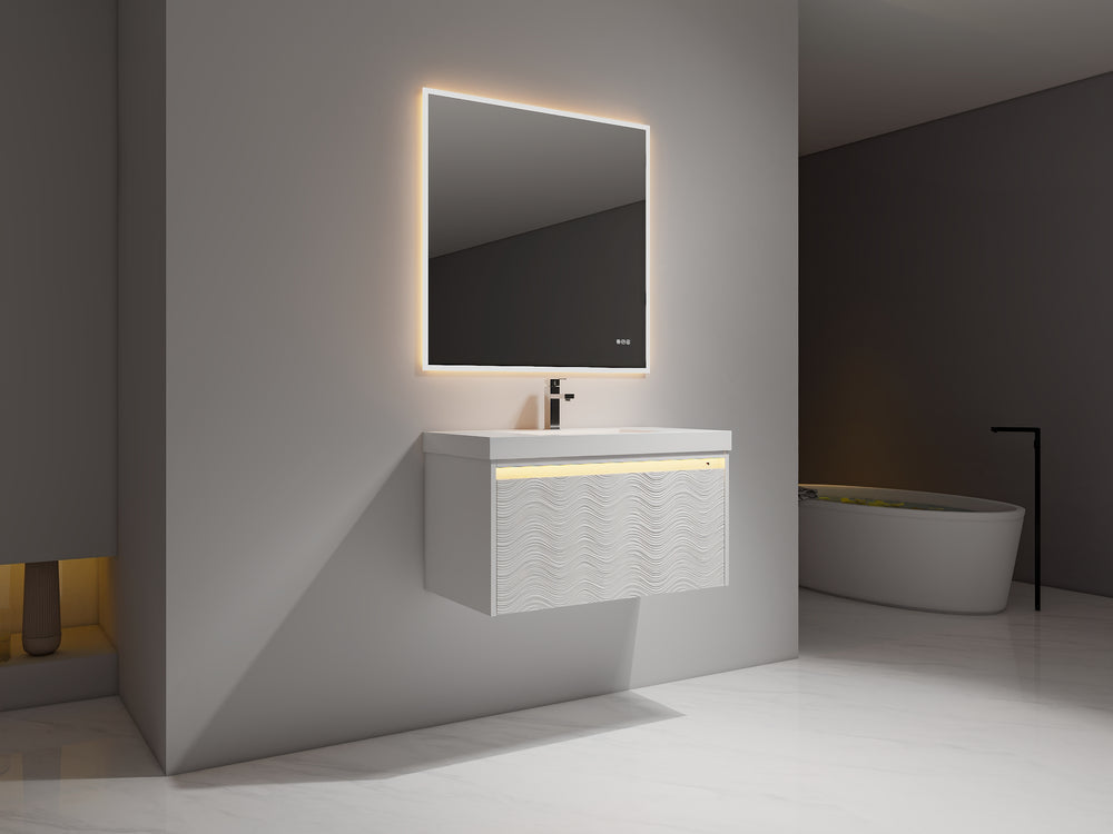 Blossom Voyage 36" Glossy White LED Illuminated Vanity Only