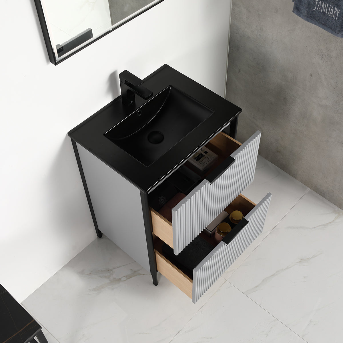 Blossom Zurich 24" Metal Grey Vanity