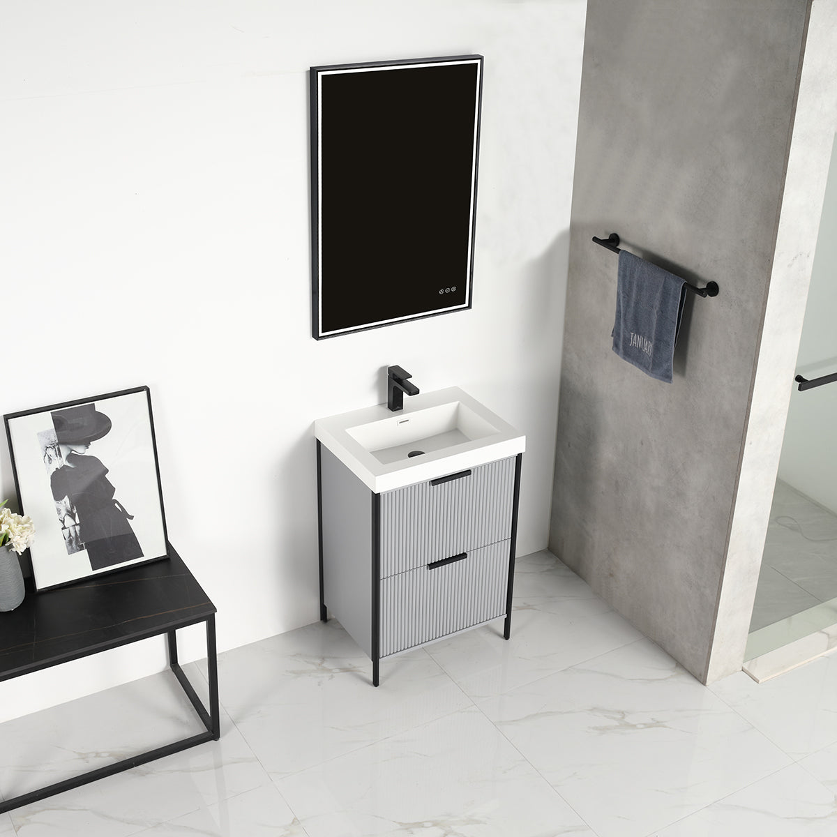 Blossom Zurich 24" Metal Grey Vanity