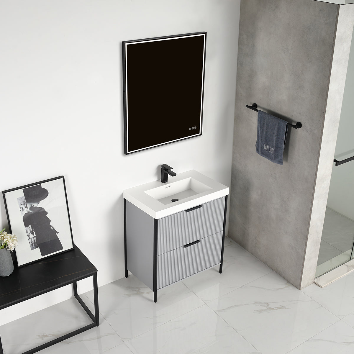 Blossom Zurich 30" Metal Grey Vanity
