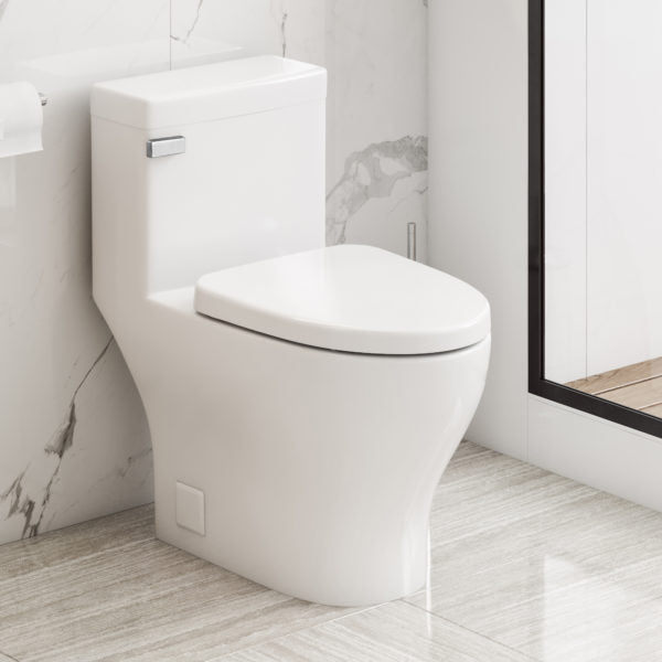 Icera White Cadence One-piece Toilet Chair-height, Elongated