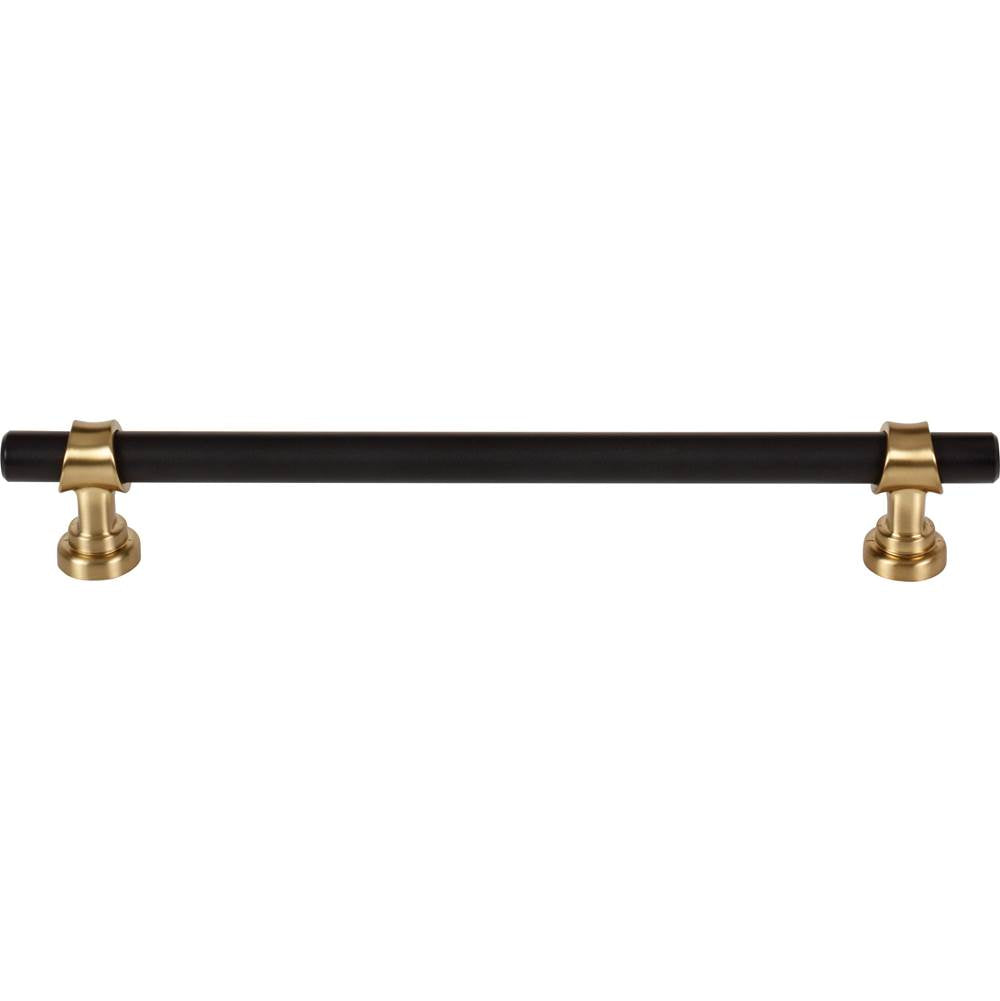 Top Knobs M2732 Bit Pull 7 9/16 Inch (c-c) - Flat Black and Honey Bronze