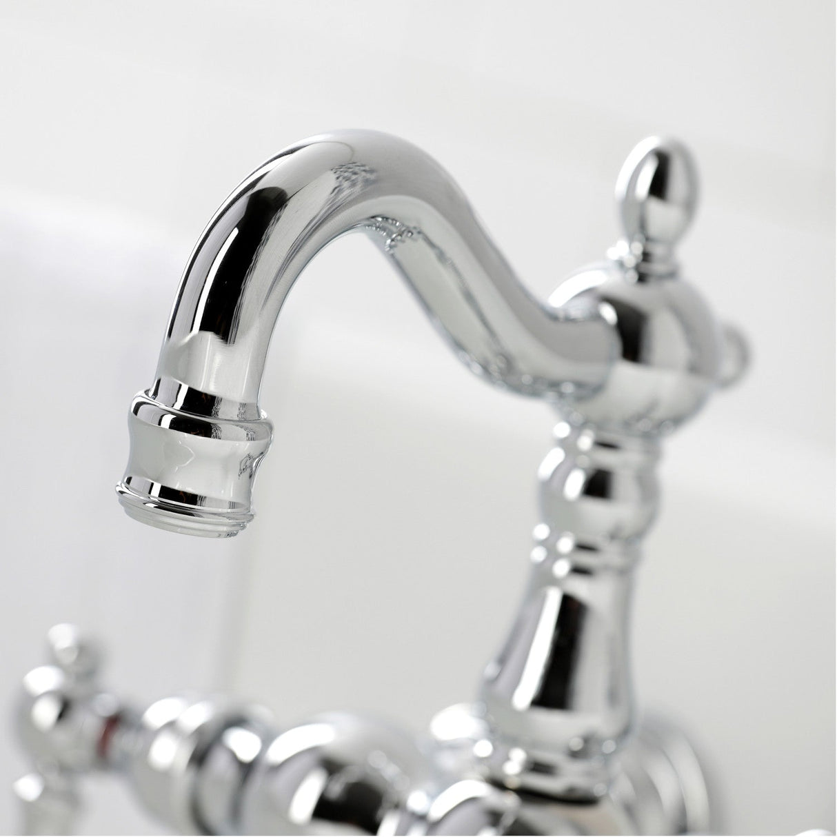 Heritage CA1004T1 Two-Handle 2-Hole Wall Mount Clawfoot Tub Faucet, Polished Chrome