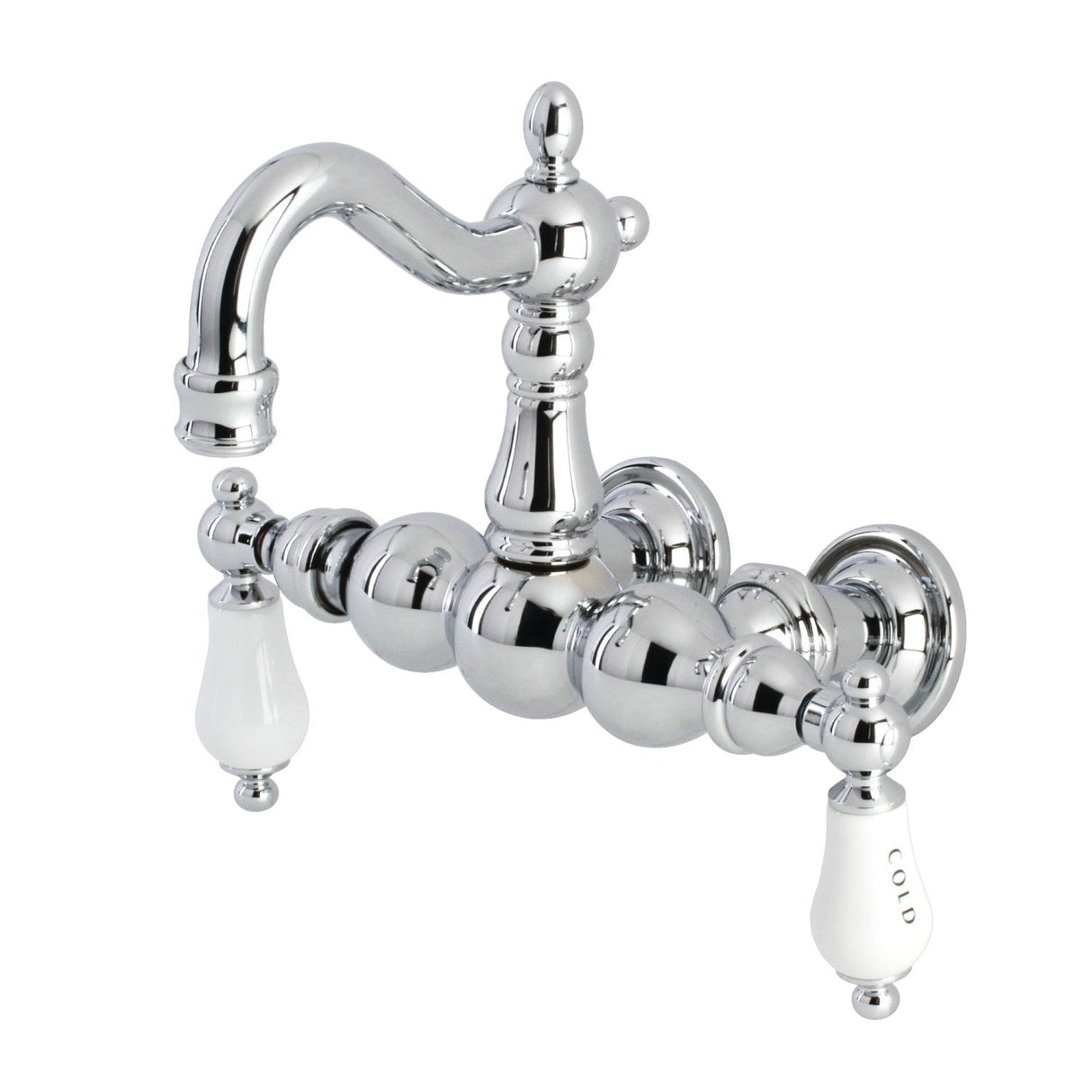 Heritage CA1004T1 Two-Handle 2-Hole Wall Mount Clawfoot Tub Faucet, Polished Chrome
