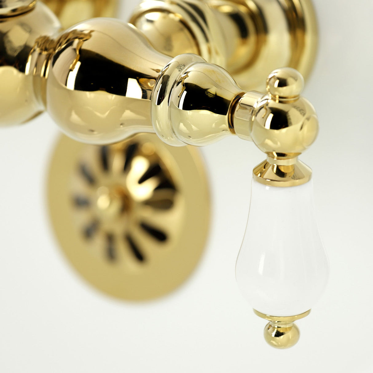 Heritage CA1005T2 Two-Handle 2-Hole Wall Mount Clawfoot Tub Faucet, Polished Brass