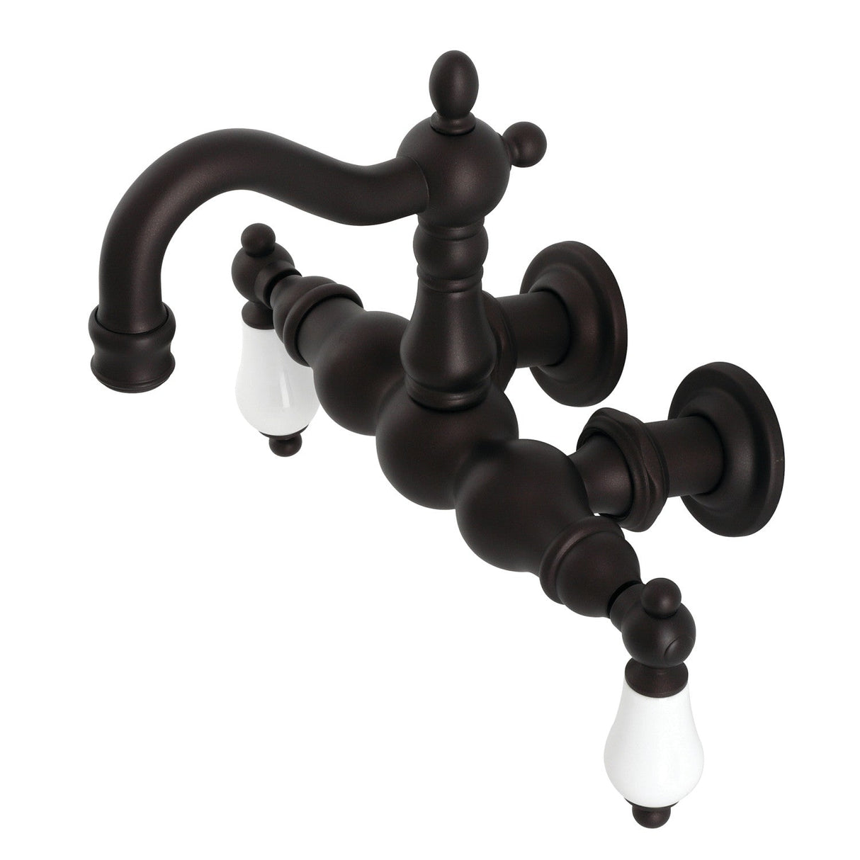 Heritage CA1005T5 Two-Handle 2-Hole Wall Mount Clawfoot Tub Faucet, Oil Rubbed Bronze