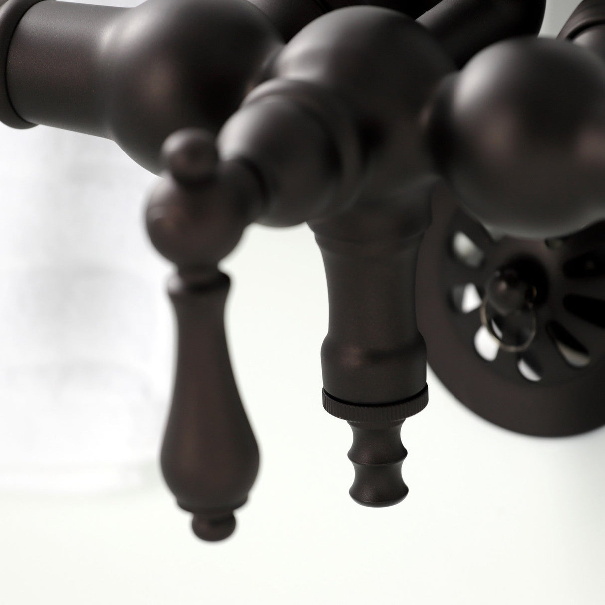 Vintage CA19T5 Three-Handle 2-Hole Wall Mount Clawfoot Tub Faucet with Hand Shower, Oil Rubbed Bronze