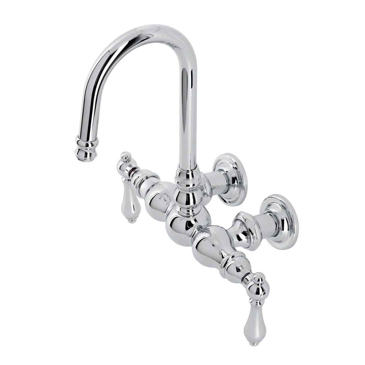 Vintage CA2T1 Two-Handle 2-Hole Wall Mount Clawfoot Tub Faucet, Polished Chrome