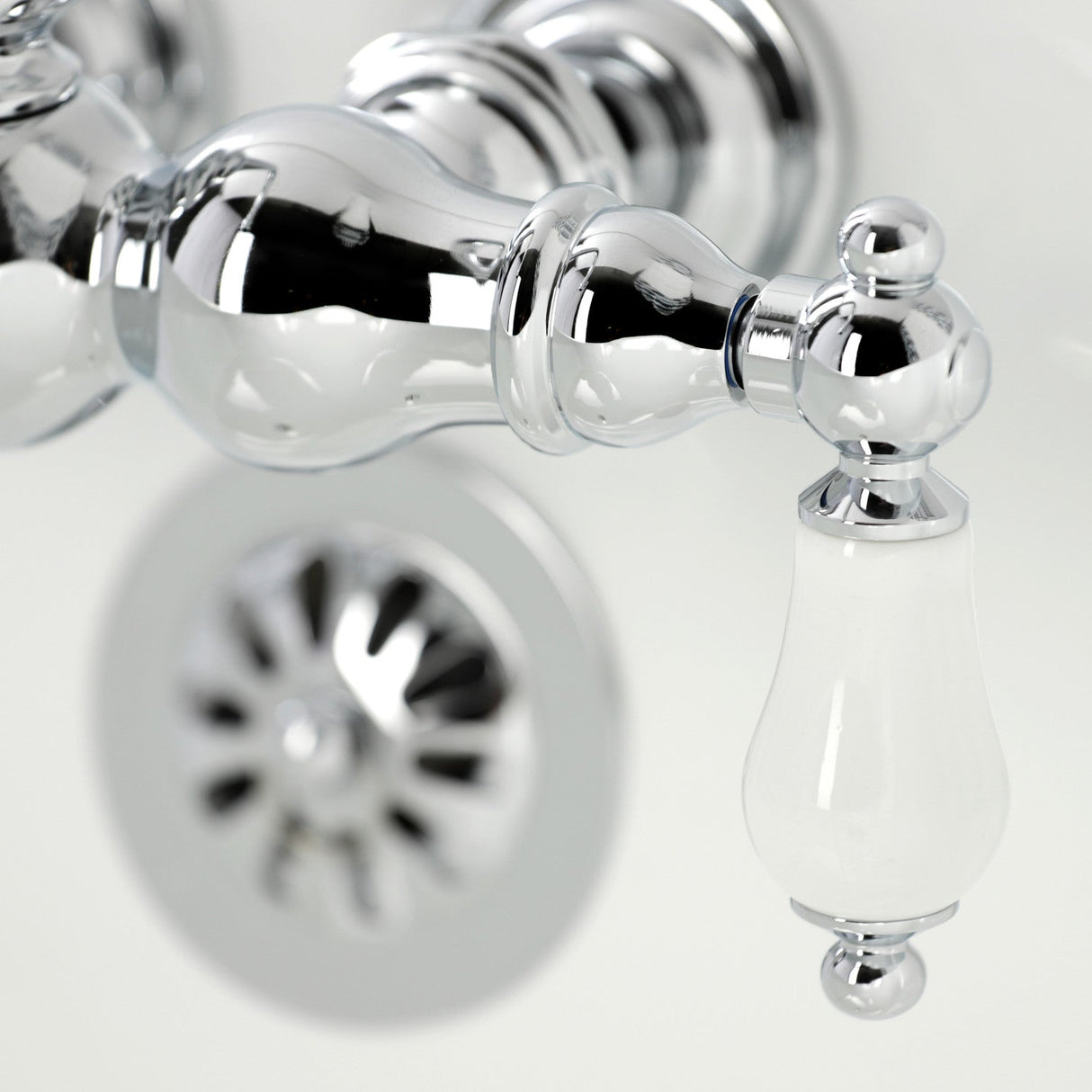 Vintage CA6T1 Two-Handle 2-Hole Wall Mount Clawfoot Tub Faucet, Polished Chrome