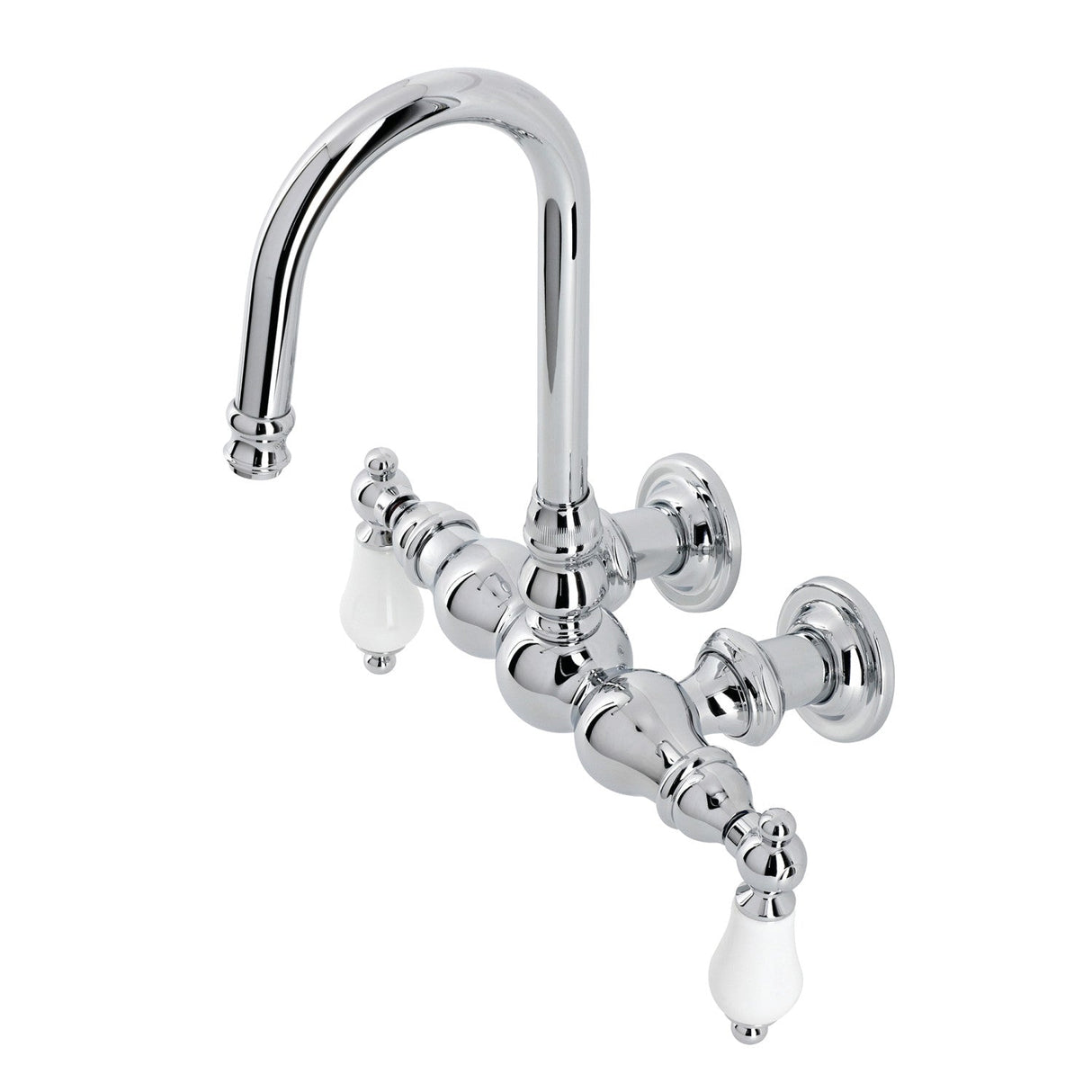Vintage CA6T1 Two-Handle 2-Hole Wall Mount Clawfoot Tub Faucet, Polished Chrome