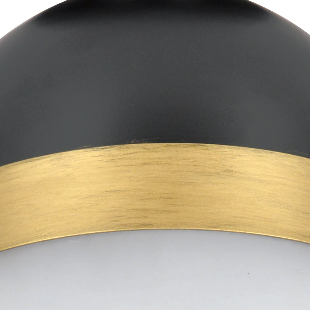 Brian Patrick Flynn for Crystorama Capsule 1 Light Matte Black + Textured Gold Outdoor Semi Flush Mount CAP-8500-MK-TG