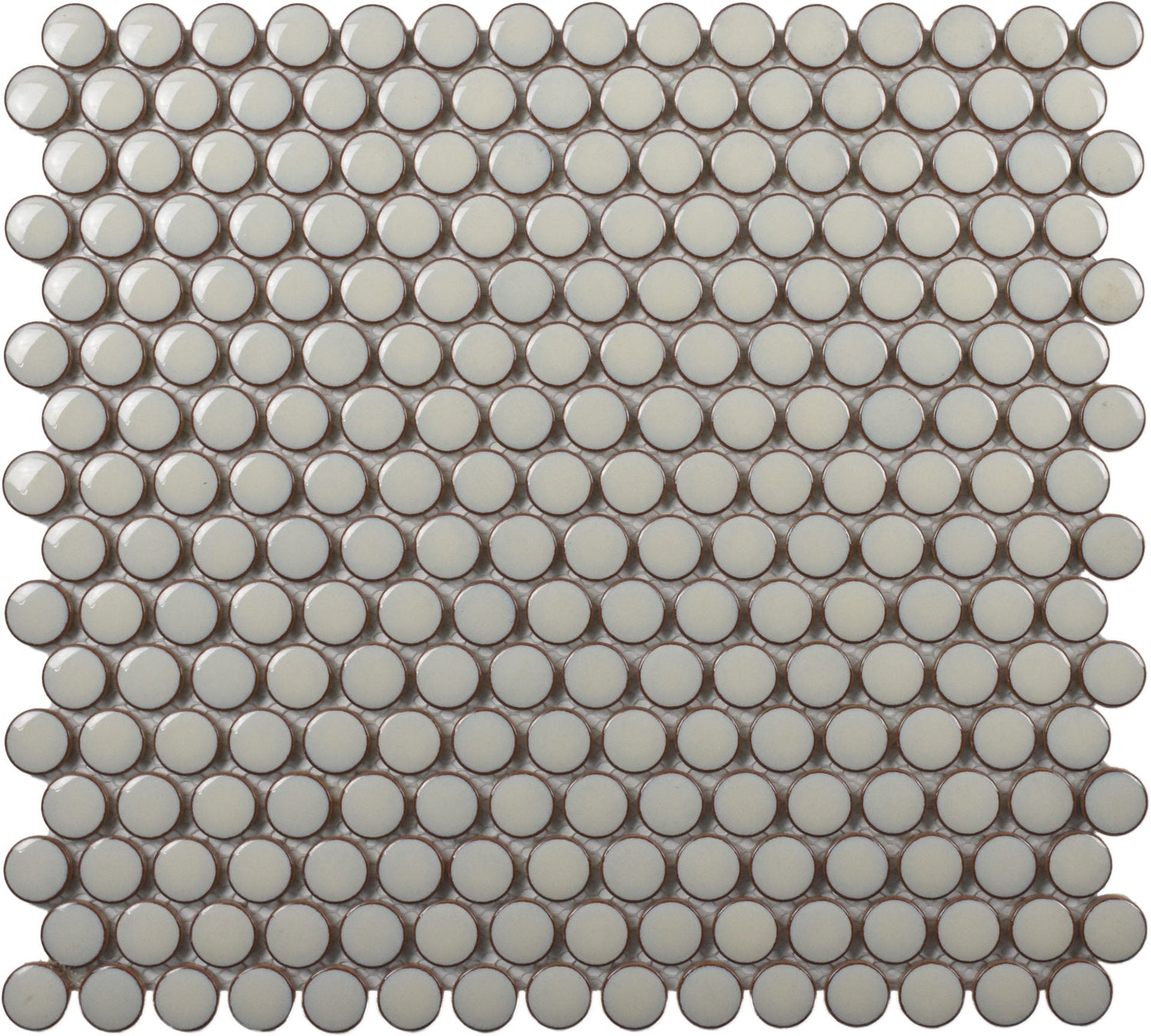 Roca Tile Usa Inc United States Ceramic Tile Cc Mosaics Plus+ Ii Bright Cream Penny Round Porcelain Mosaics. Ufcc126-12Mt 1 Sheet = 1 Sq. Ft.