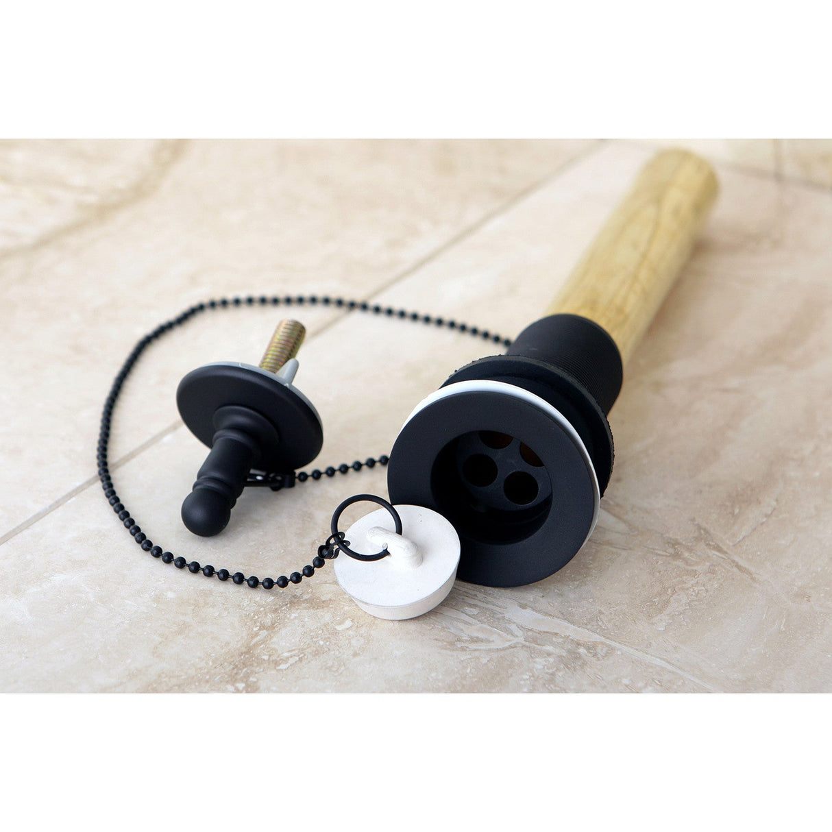 Vintage CC1005 Brass Chain and Plug Bathroom Sink Drain with Overflow, 20 Gauge, Oil Rubbed Bronze