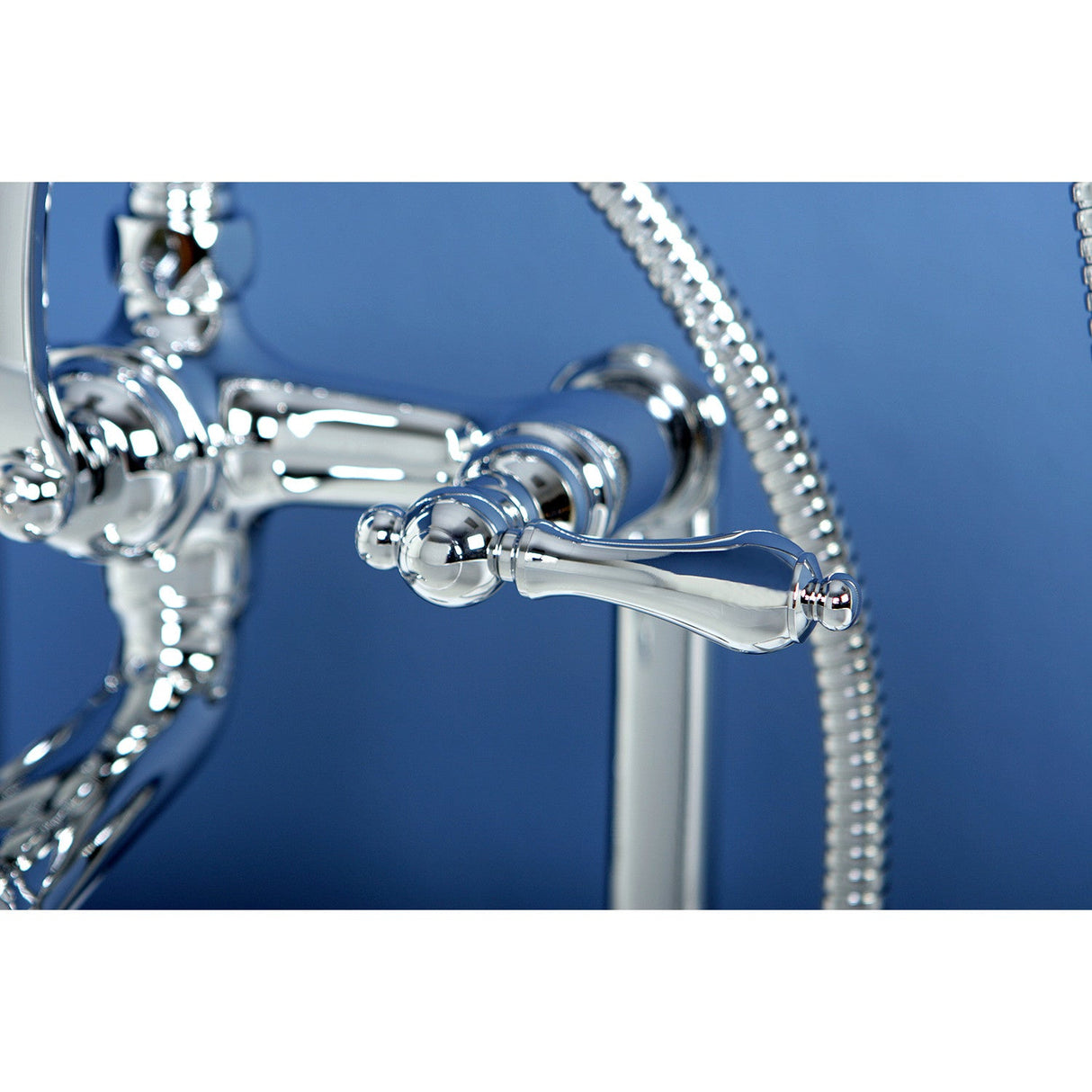 Vintage CC104T1 Three-Handle 2-Hole Deck Mount Clawfoot Tub Faucet with Hand Shower, Polished Chrome