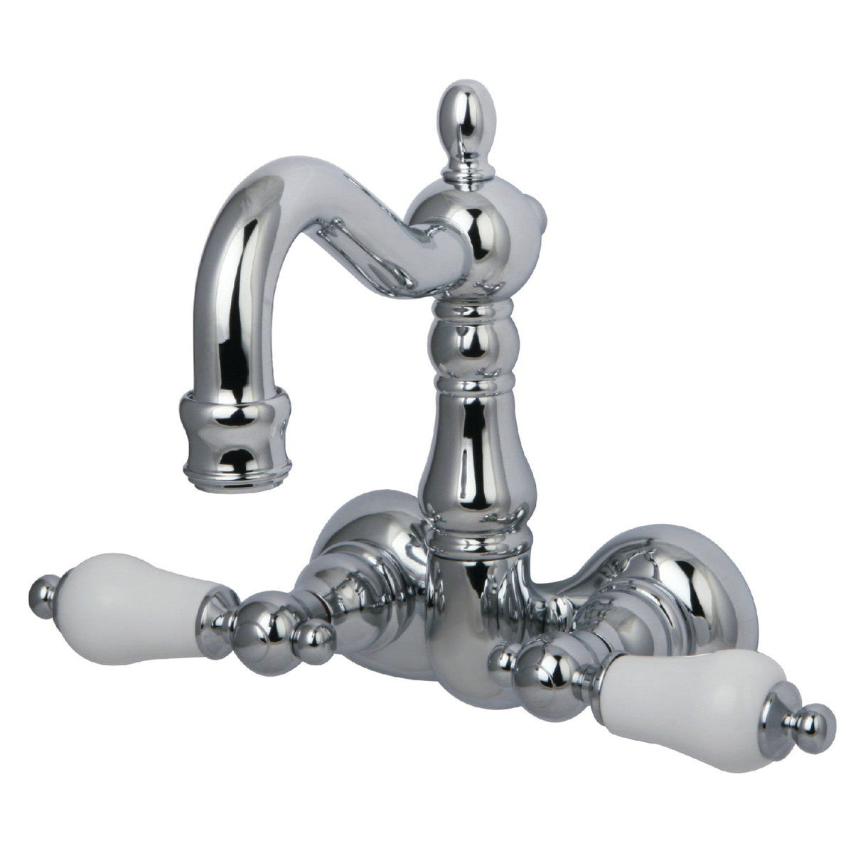 Vintage CC1076T1 Two-Handle 2-Hole Tub Wall Mount Clawfoot Tub Faucet, Polished Chrome