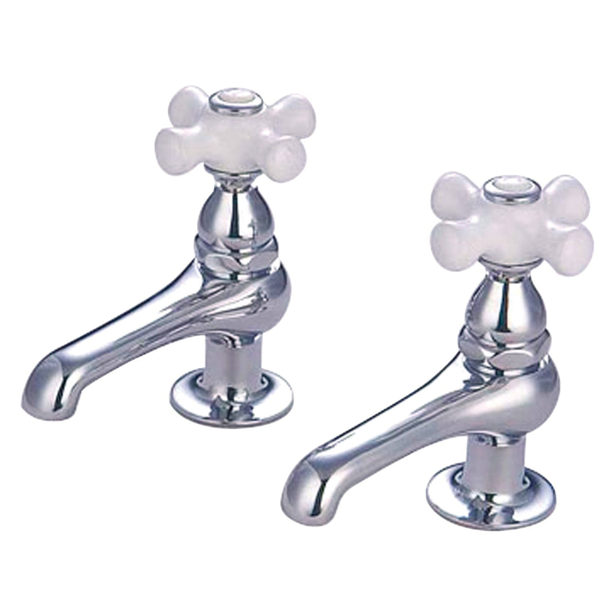 Vintage CC10L1 Two-Handle Deck Mount Basin Tap Faucet, Polished Chrome