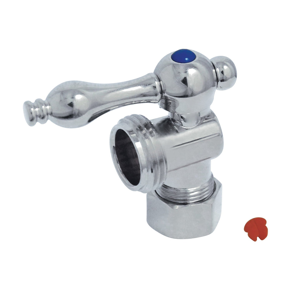 Vintage CC12001 5/8-Inch OD Comp x 3/4-Inch Hose Thread Quarter-Turn Angle Stop Valve, Polished Chrome