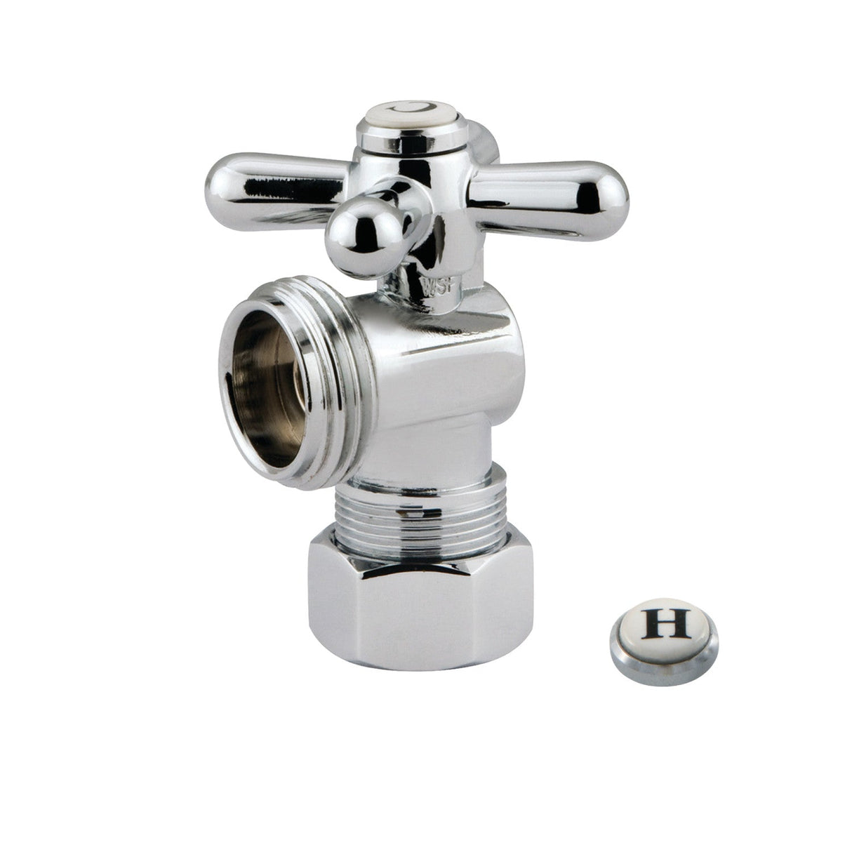 Vintage CC12001X 5/8-Inch OD Comp x 3/4-Inch Hose Thread Quarter-Turn Angle Stop Valve, Polished Chrome