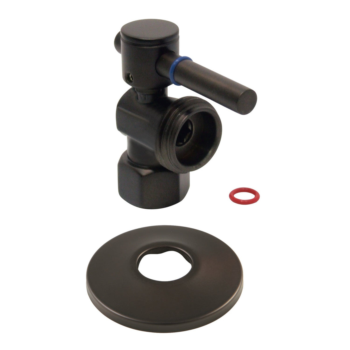 CC13005DLK 1/2-Inch FIP x 3/4-Inch Hose Thread Quarter-Turn Angle Stop Valve with Flange, Oil Rubbed Bronze