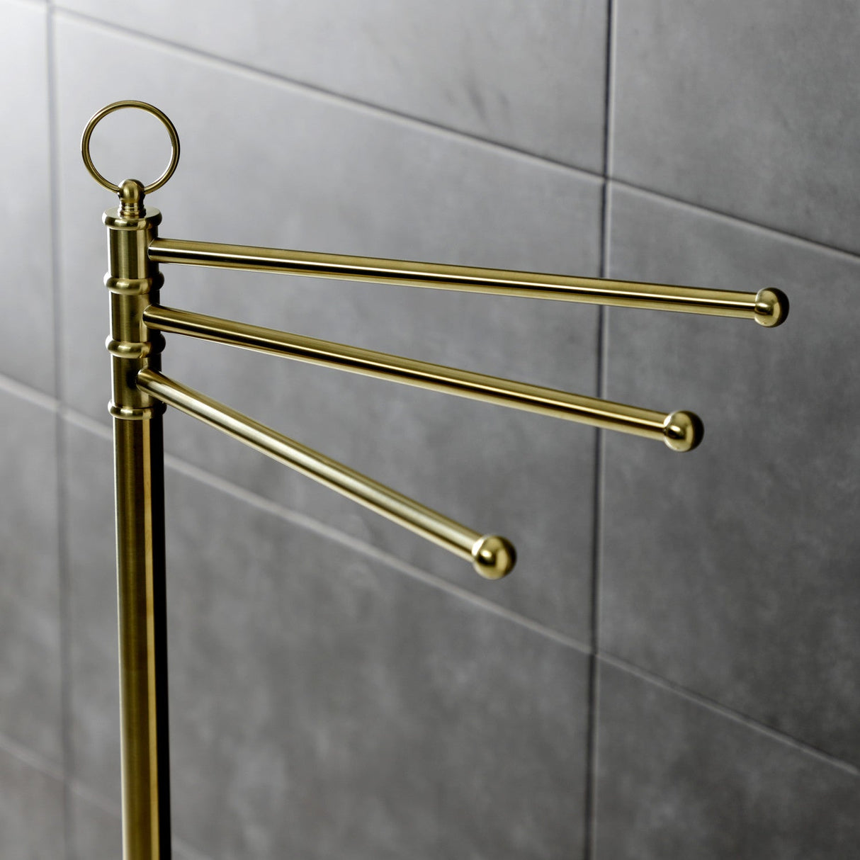 Vintage CC2027 Freestanding Triple Towel Rack, Brushed Brass