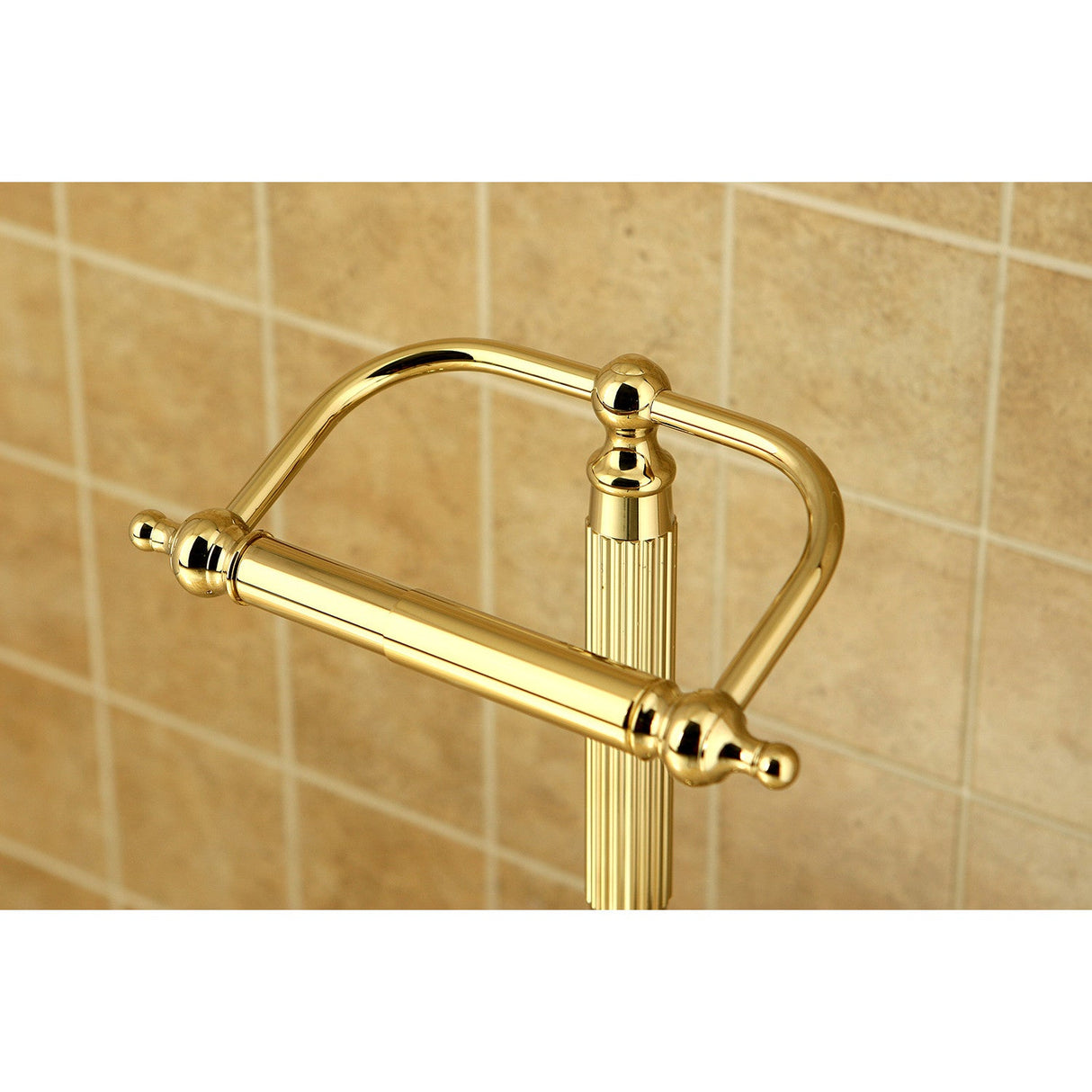 Georgian CC2102 Freestanding Toilet Paper Holder, Polished Brass