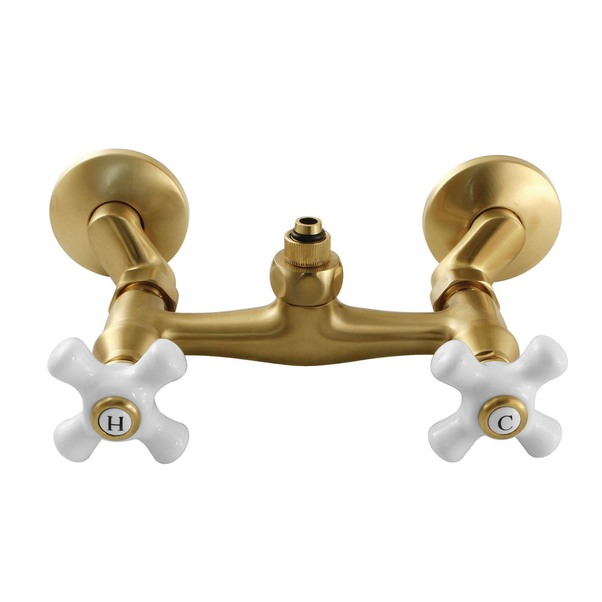 Vintage CC2137PX Wall-Mount Tub Filler Faucet with Riser Adapter, Brushed Brass