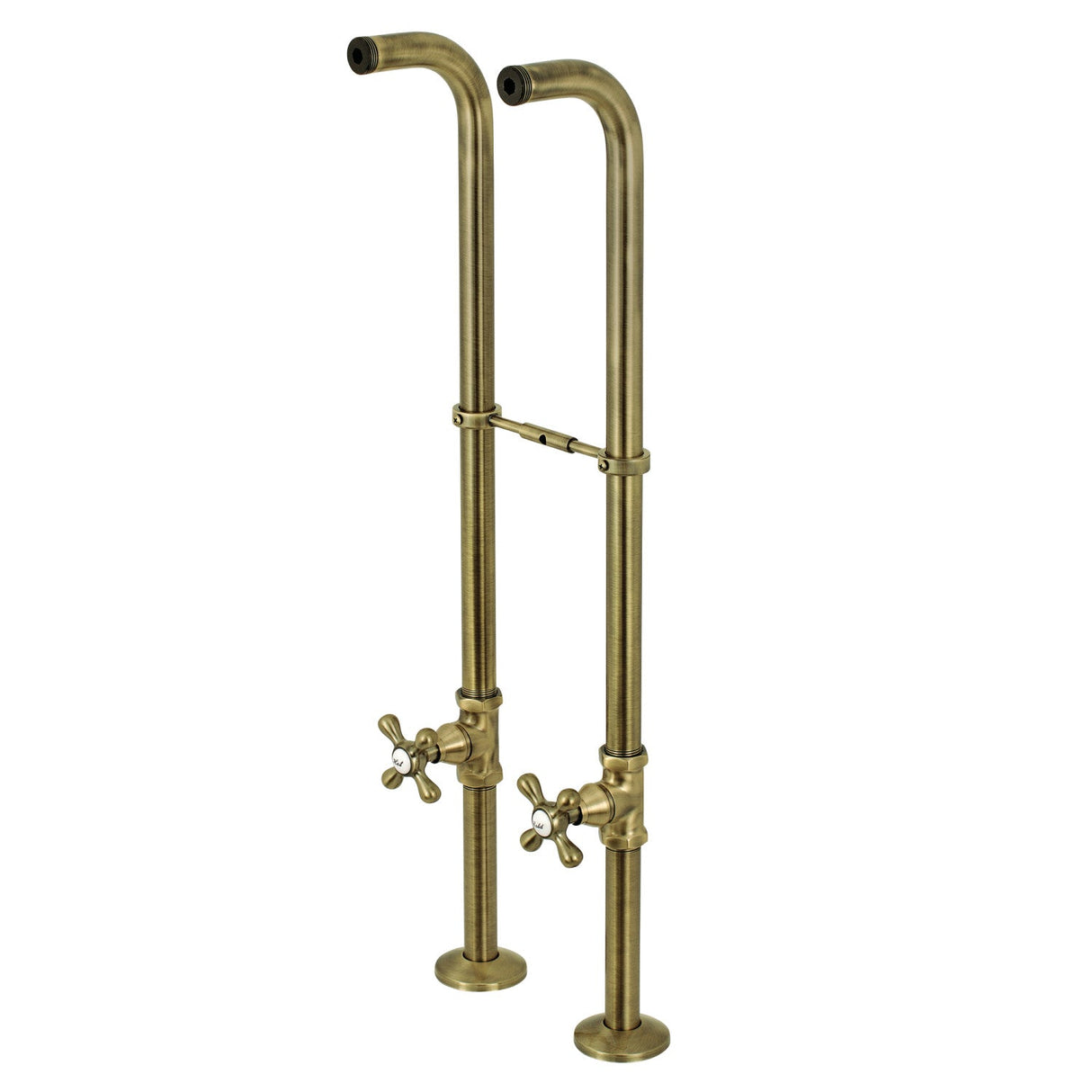 Kingston CC266S3AX Freestanding Supply Line with Stop Valve and Handle, Antique Brass