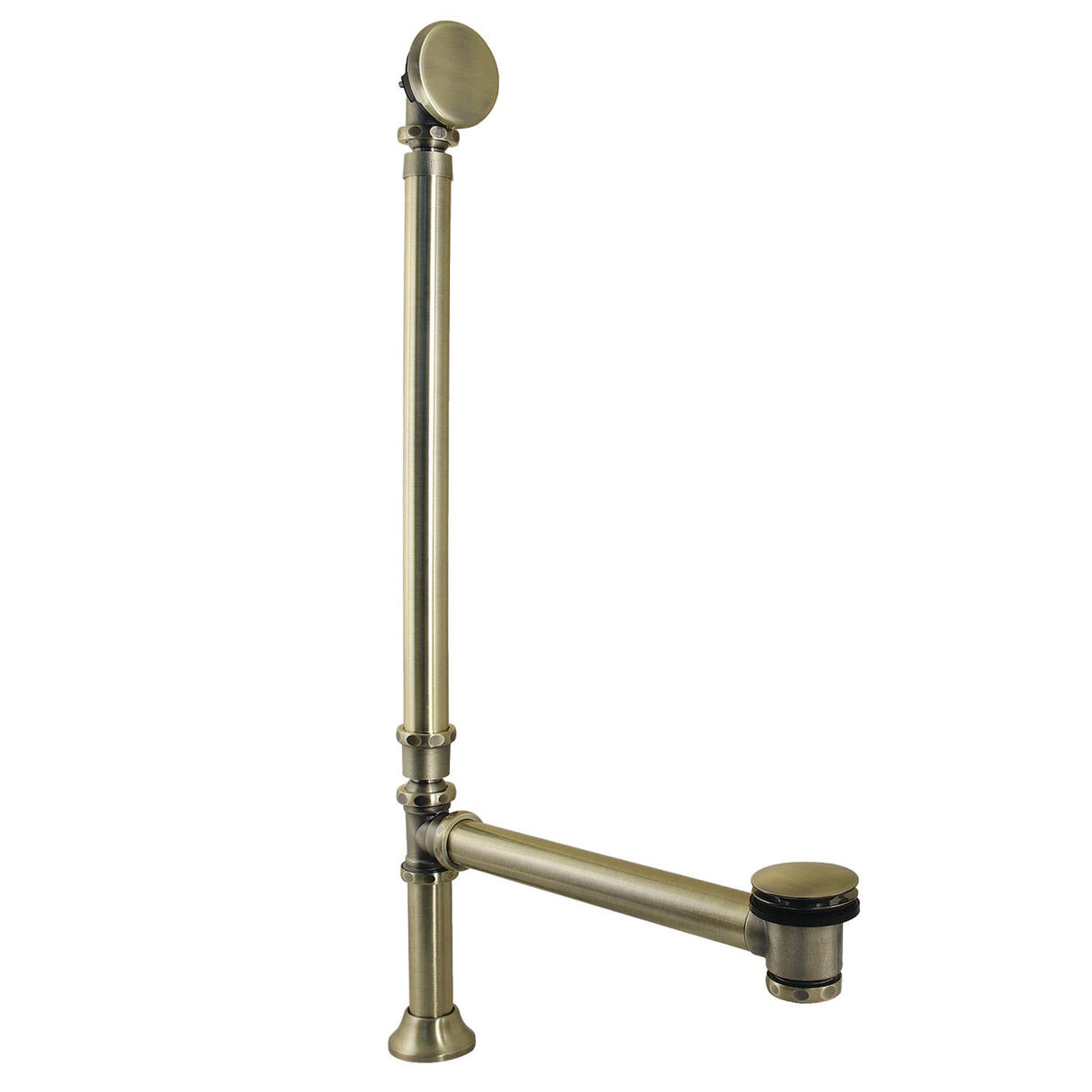 Vintage CC2713 Swivel Ball Toe Touch Tub Waste and Overflow, Antique Brass