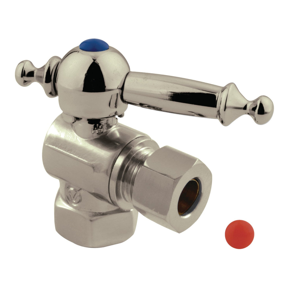 Vintage CC33108TL 3/8-Inch FIP x 3/8-Inch OD Comp Quarter-Turn Angle Stop Valve, Brushed Nickel