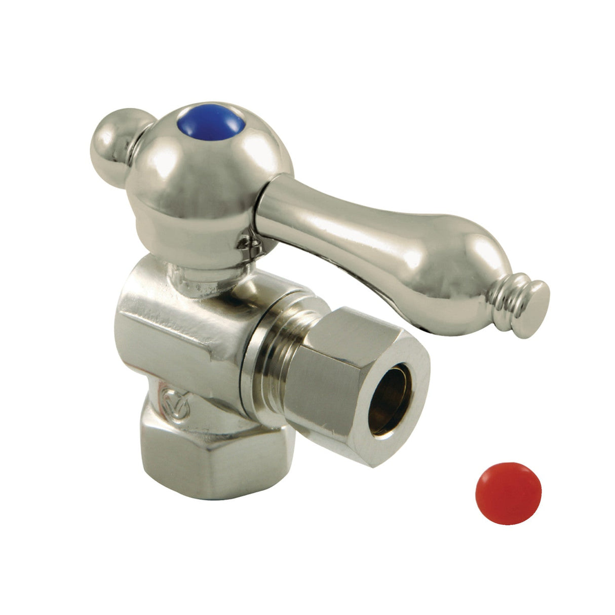 Vintage CC33108 3/8-Inch FIP x 3/8-Inch OD Comp Quarter-Turn Angle Stop Valve, Brushed Nickel