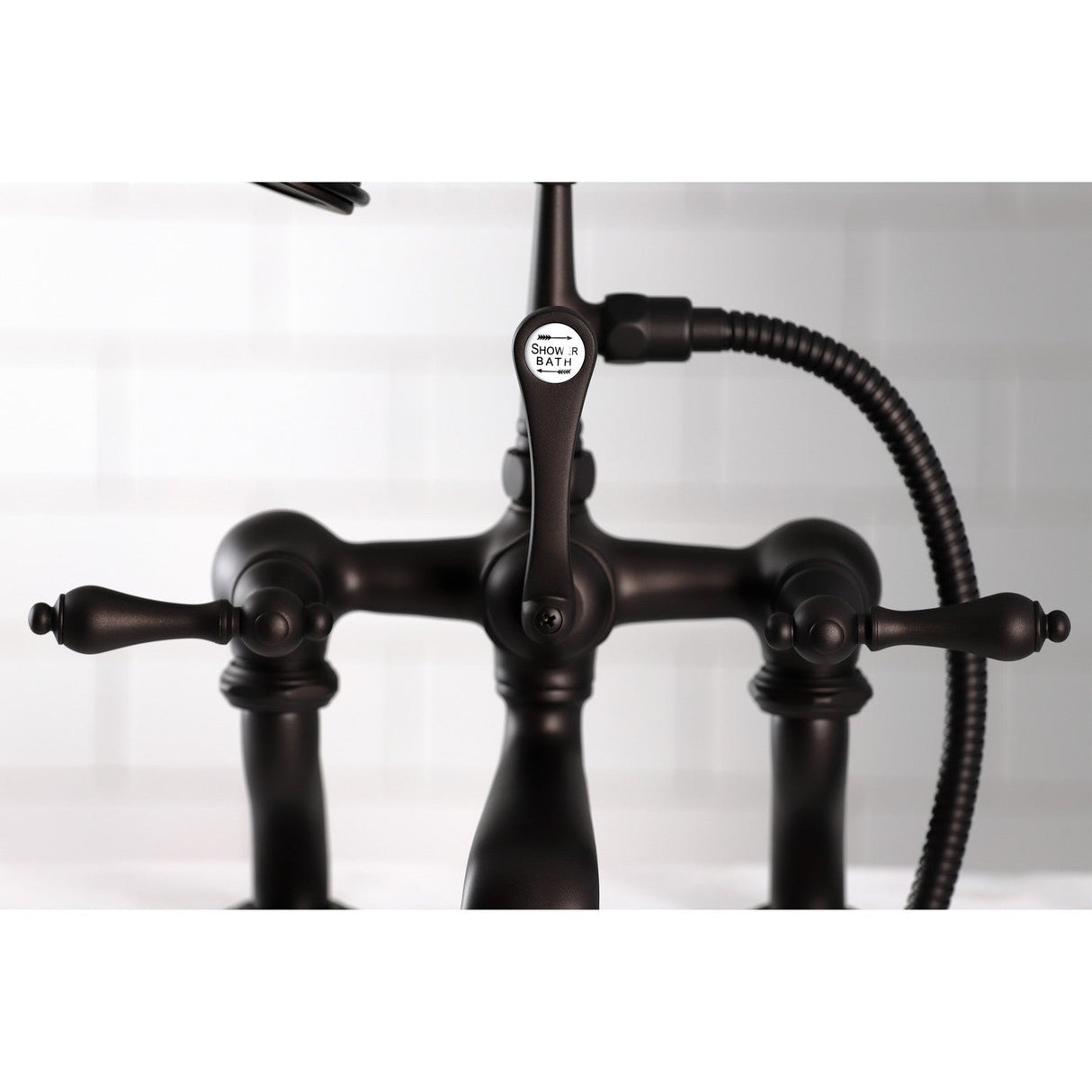 Vintage CC409T5 Three-Handle 2-Hole Deck Mount Clawfoot Tub Faucet with Hand Shower, Oil Rubbed Bronze