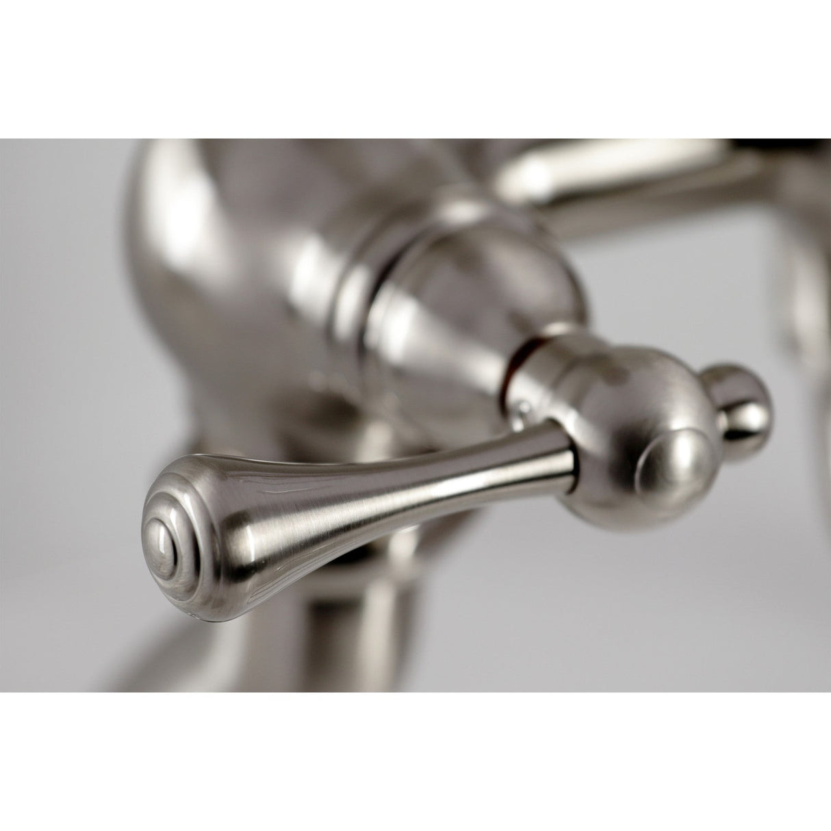 CC409T8BL Three-Handle 2-Hole Deck Mount Clawfoot Tub Faucet with Hand Shower, Brushed Nickel