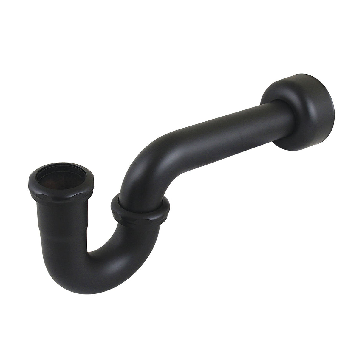 Trimscape CC4240MB 1-1/4 (or 1-1/2) x 1-1/2 Inch Decor P-Trap with High Box Flange, 13-1/16 Inch Length, 18 Gauge, Matte Black