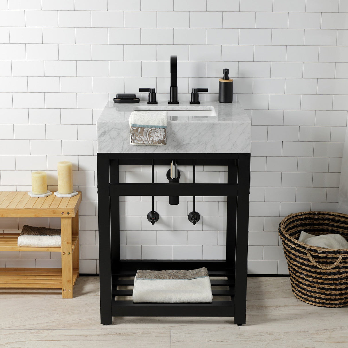 Trimscape CC43100DLLKB30 Contemporary Plumbing Sink Trim Kit with Bottle Trap, Matte Black