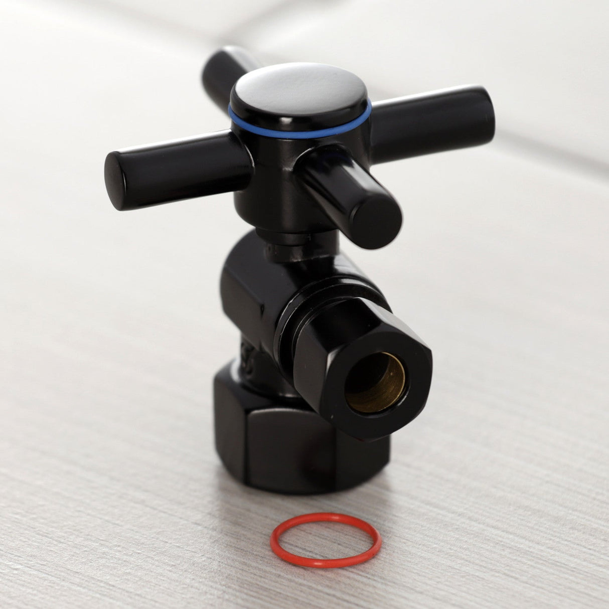 Concord CC43100DX 1/2-Inch FIP x 3/8-Inch OD Comp Quarter-Turn Angle Stop Valve, Matte Black