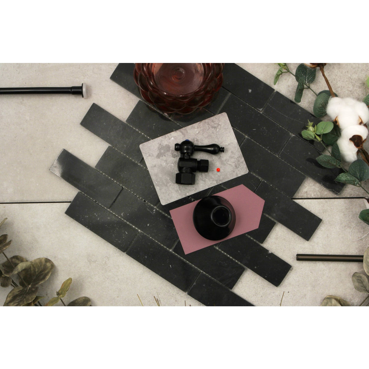 Trimscape CC43100TKF20 Traditional Plumbing Toilet Trim Kit, Matte Black