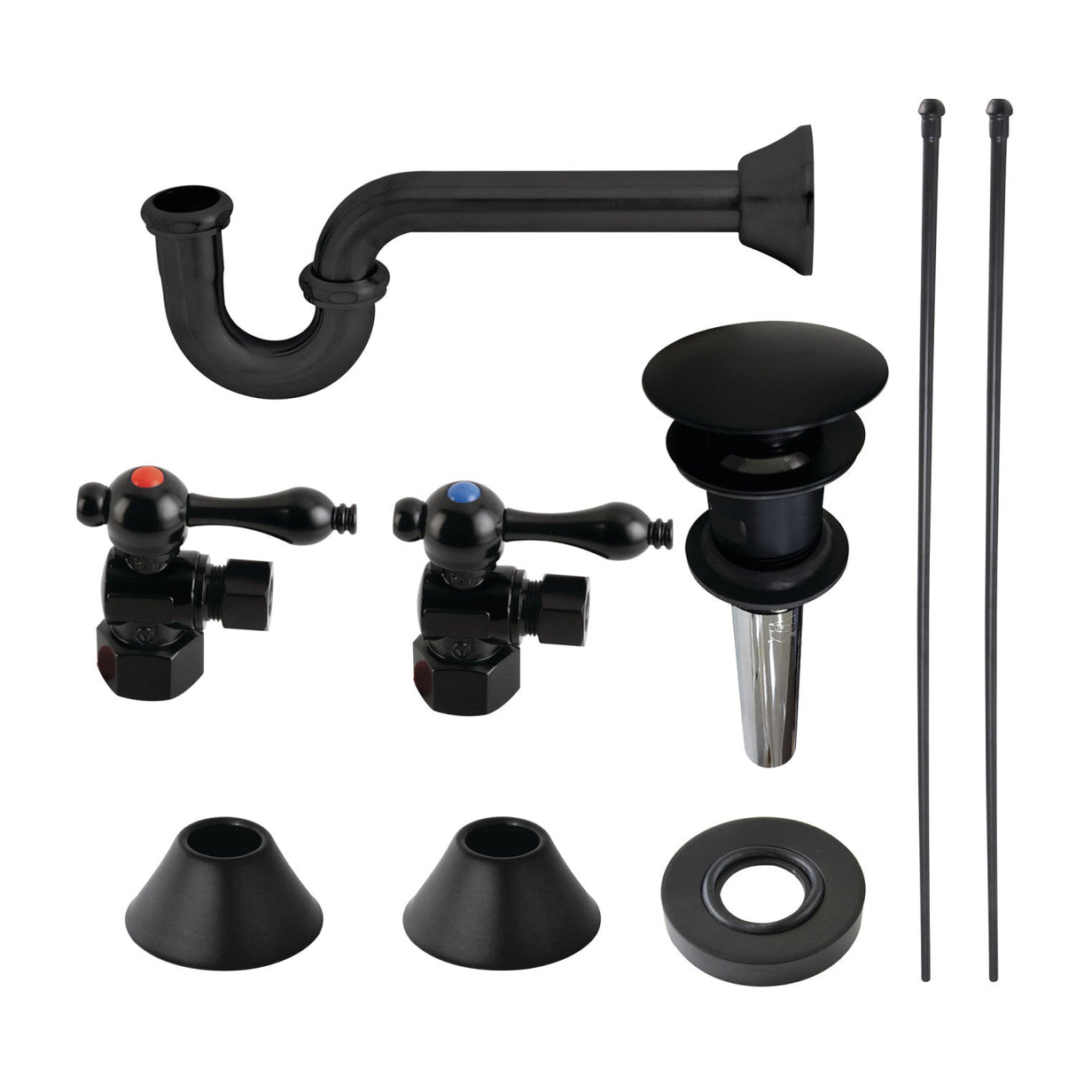 Trimscape CC43100VOKB30 Traditional Plumbing Sink Trim Kit with P-Trap and Overflow Drain, Matte Black