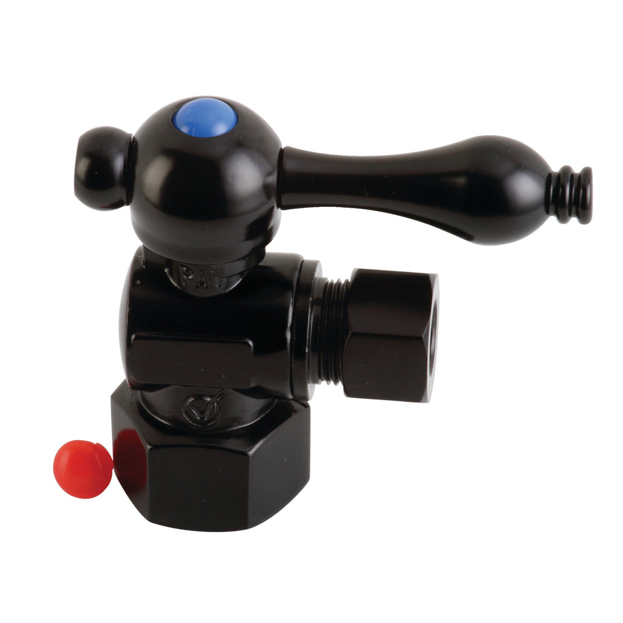 Vintage CC43100 1/2-Inch FIP x 3/8-Inch OD Comp Quarter-Turn Angle Stop Valve, Matte Black