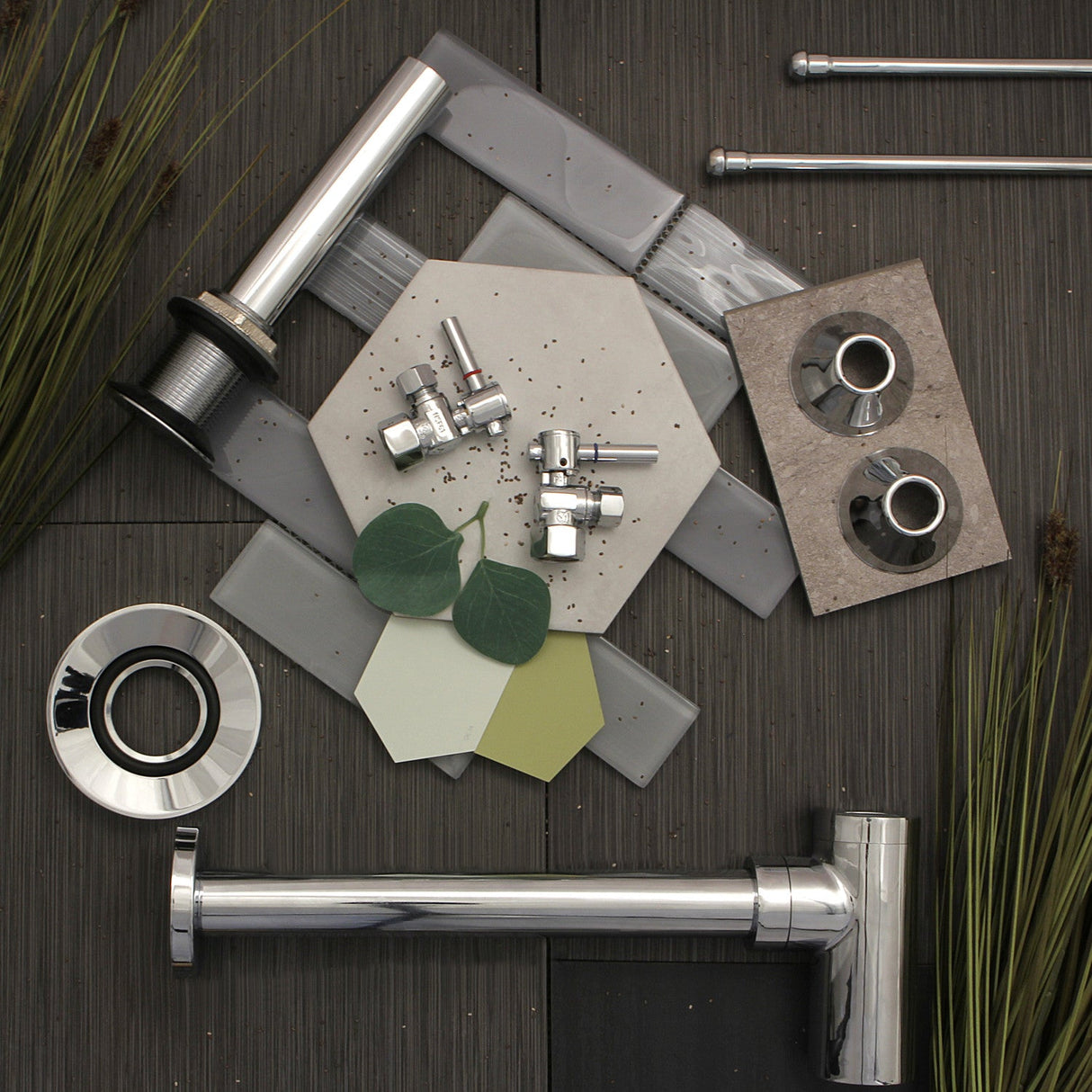 Trimscape CC43101DLVKB30 Contemporary Plumbing Sink Trim Kit with Bottle Trap and Drain, Polished Chrome