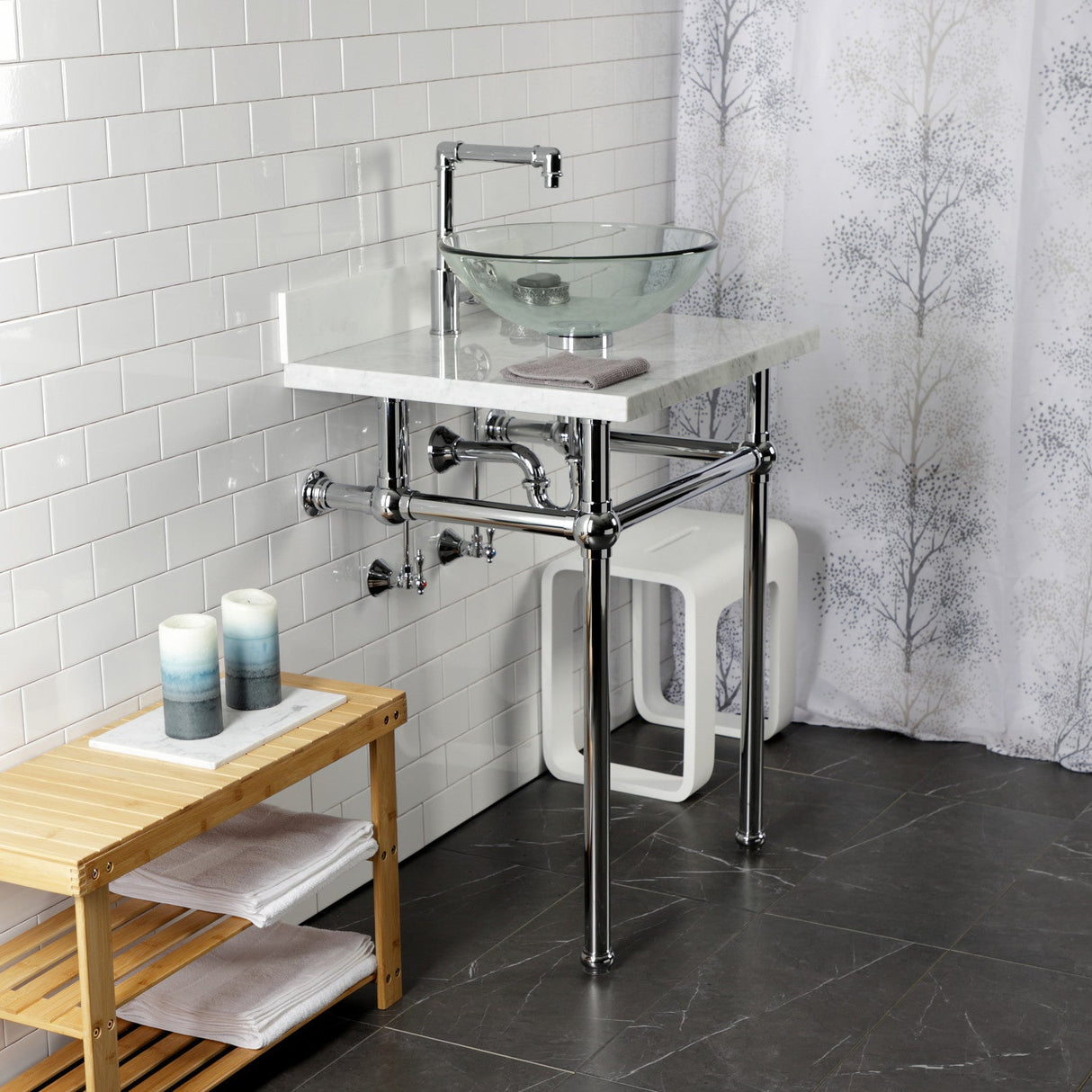 Trimscape CC43101VKB30 Traditional Plumbing Sink Trim Kit with P-Trap and Drain, Polished Chrome