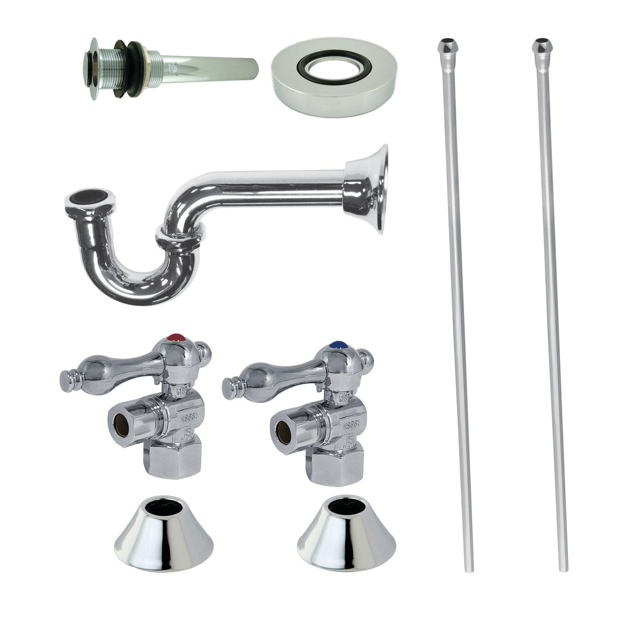 Trimscape CC43101VKB30 Traditional Plumbing Sink Trim Kit with P-Trap and Drain, Polished Chrome