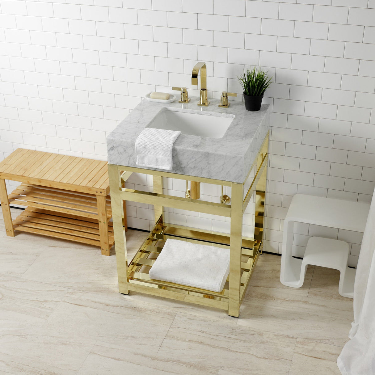 Trimscape CC43102DLLKB30 Contemporary Plumbing Sink Trim Kit with Bottle Trap, Polished Brass