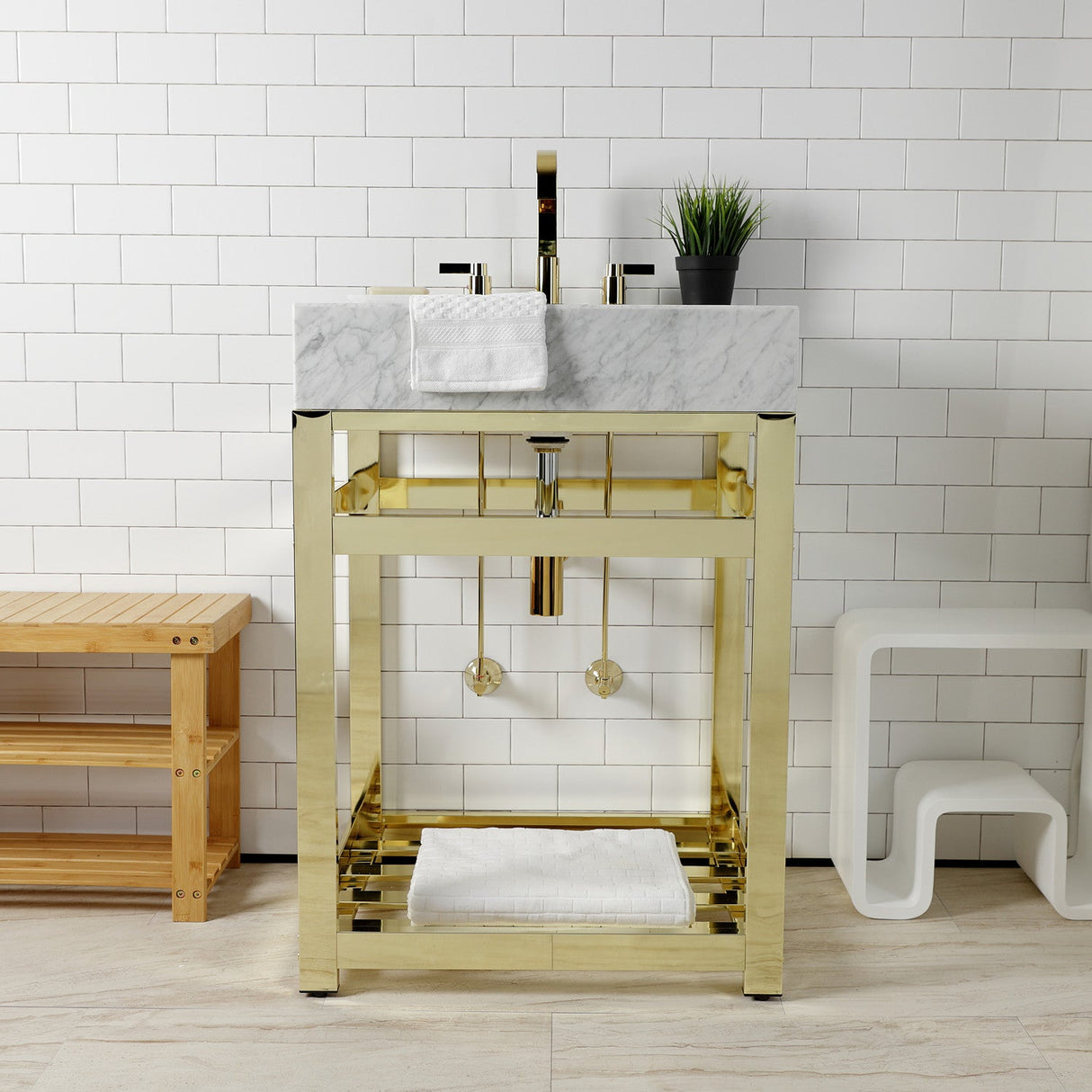 Trimscape CC43102DLLKB30 Contemporary Plumbing Sink Trim Kit with Bottle Trap, Polished Brass