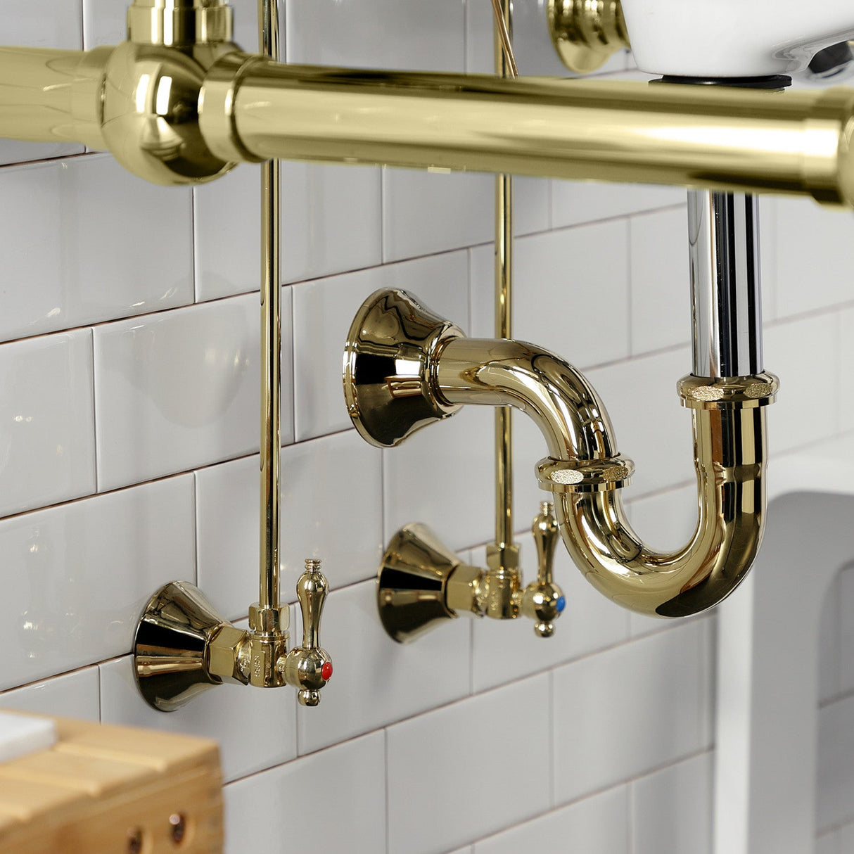 Trimscape CC43102LKB30 Traditional Plumbing Sink Trim Kit with P-Trap, Polished Brass