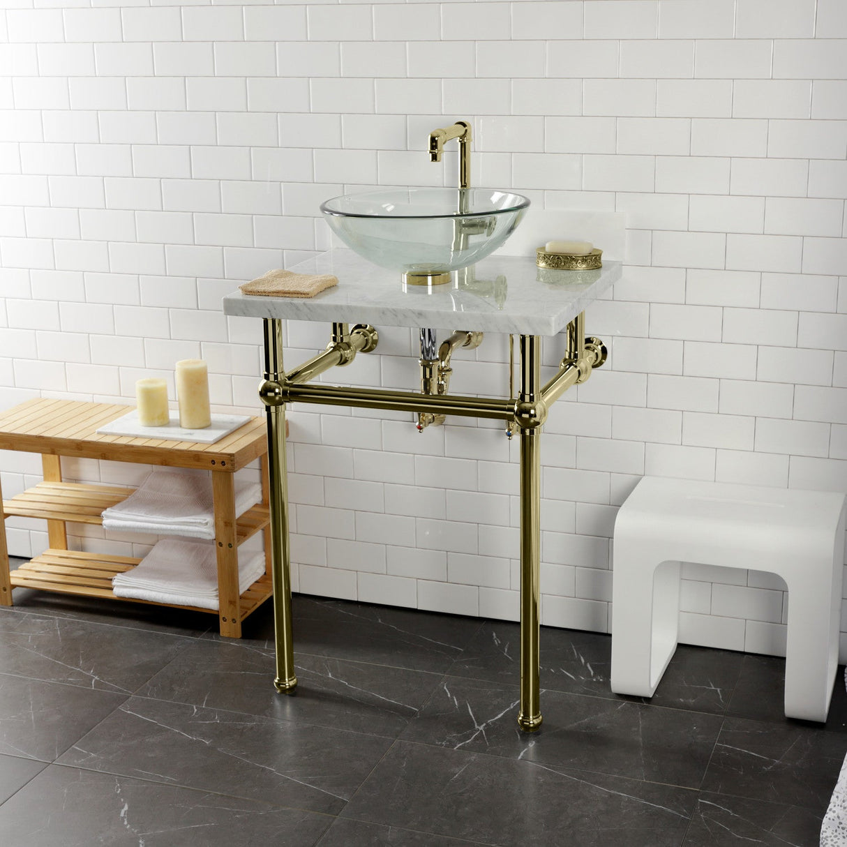 Trimscape CC43102VKB30 Traditional Plumbing Sink Trim Kit with P-Trap and Drain, Polished Brass