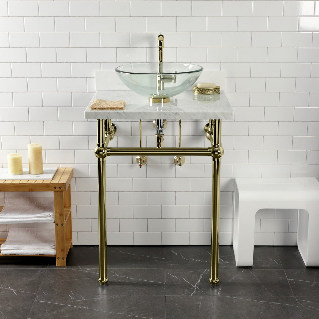 Trimscape CC43102VKB30 Traditional Plumbing Sink Trim Kit with P-Trap and Drain, Polished Brass