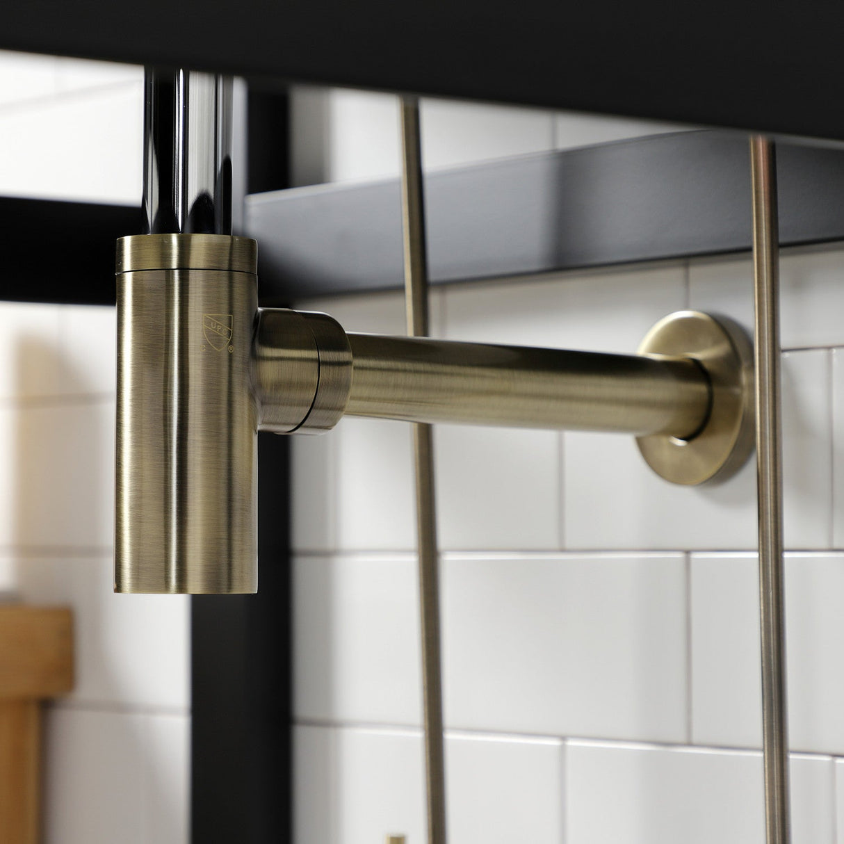 Trimscape CC43103DLLKB30 Contemporary Plumbing Sink Trim Kit with Bottle Trap, Antique Brass