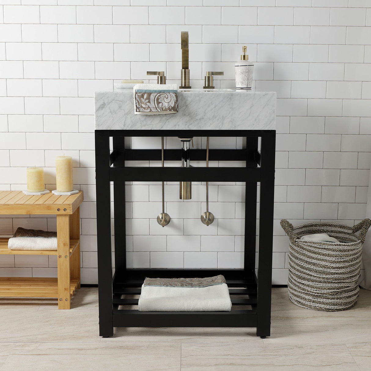 Trimscape CC43103DLLKB30 Contemporary Plumbing Sink Trim Kit with Bottle Trap, Antique Brass