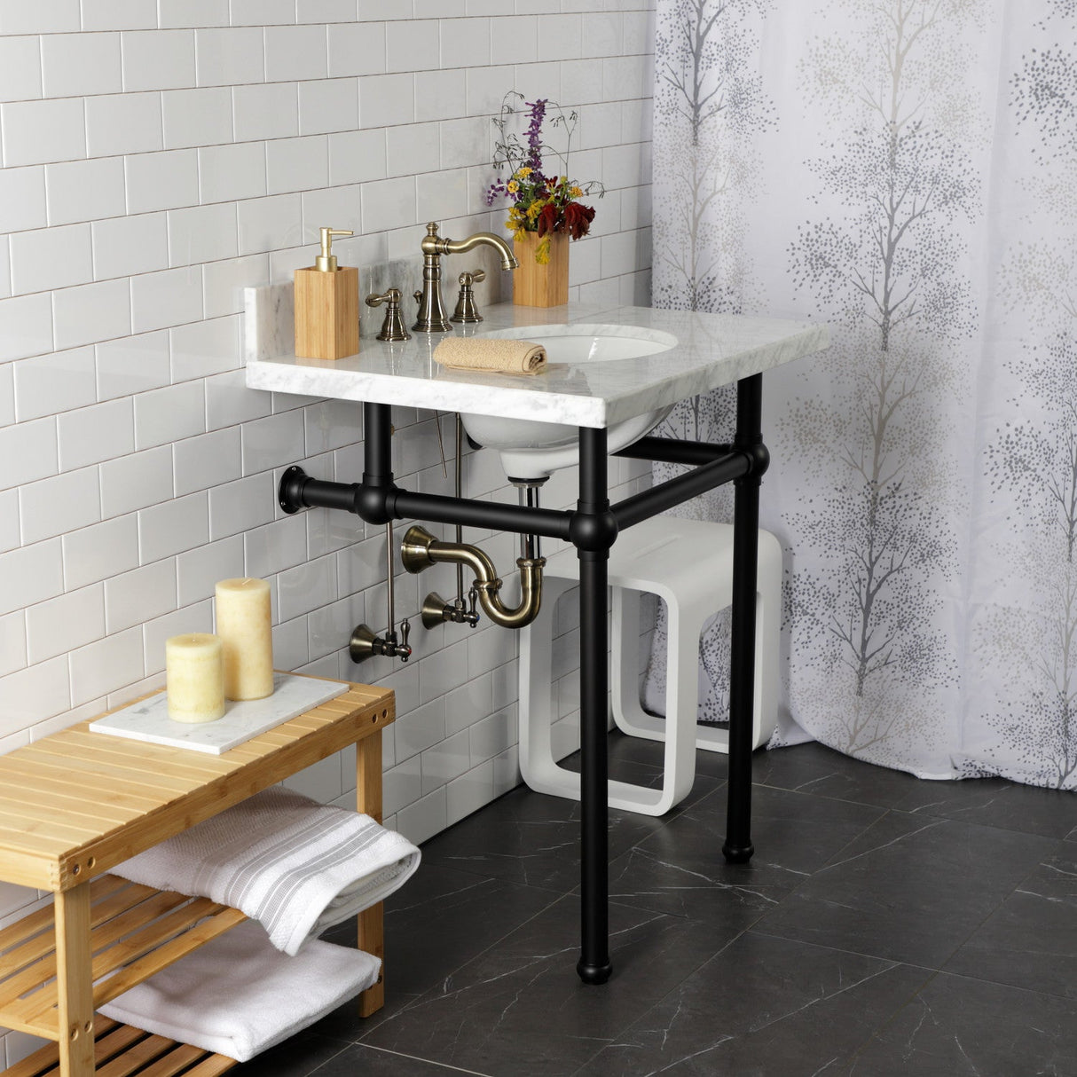 Trimscape CC43103LKB30 Traditional Plumbing Sink Trim Kit with P-Trap, Antique Brass