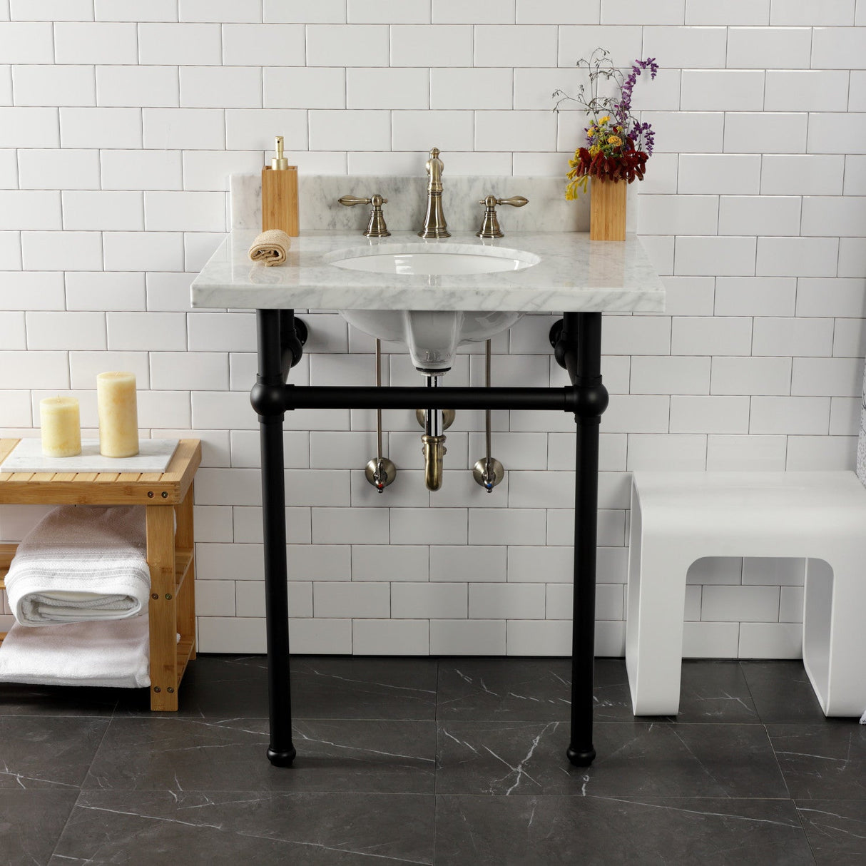 Trimscape CC43103LKB30 Traditional Plumbing Sink Trim Kit with P-Trap, Antique Brass